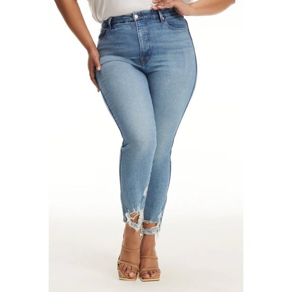 Good American curve distressed crop Jeans 18 - Picture 3 of 10